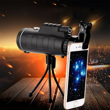 40X60 Monocular Telescope HD Mini Monocular for Outdoor Hunting Camping Telescope + compass + mobile phone photo clip +