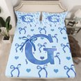 thumbnail image 2 of Castle Fairy Children Kids Monogrammed Letter Initial G 3Pcs Twin Sheet Sets,Kawaii Blue Bow Twin Fitted Sheet,Dreamy Princess Breathable Flat Sheet,Super Cozy Room Decor, 2 of 7