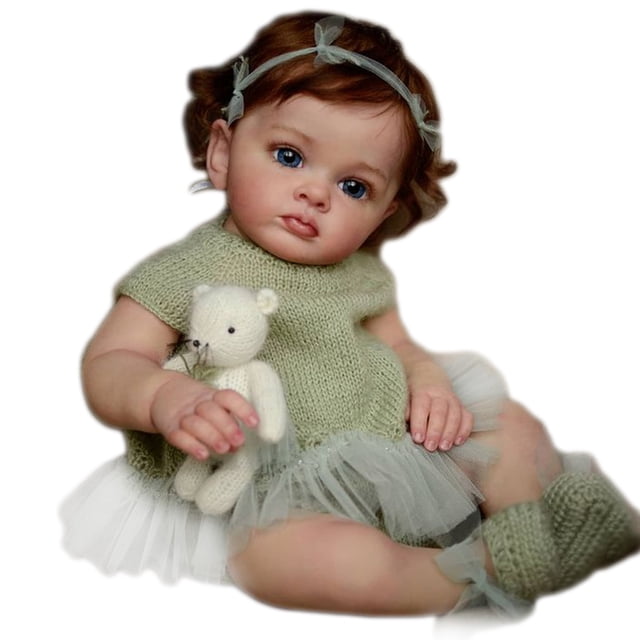 Reborn Doll Hand-Detailed Painting Baby Doll con Hand Rooted Brown Hair Toy Hugtrwg Para estrenar