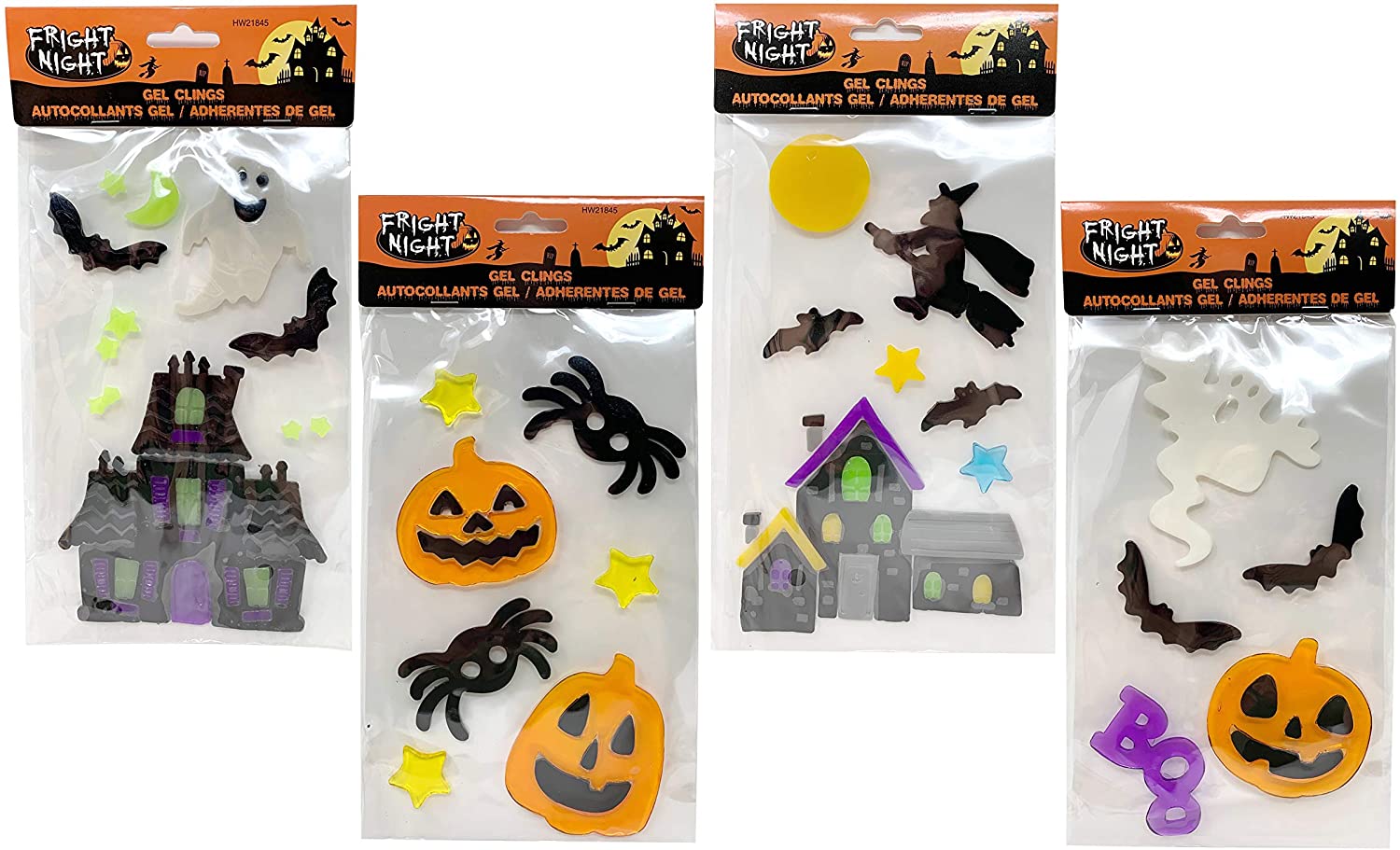 Halloween Window Clings (Set of 4), Halloween Window Decorations