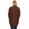 thumbnail image 4 of Women's Solid Casual Chiffon Kimono Sleeve Open Front Cardigan Cape, 4 of 5