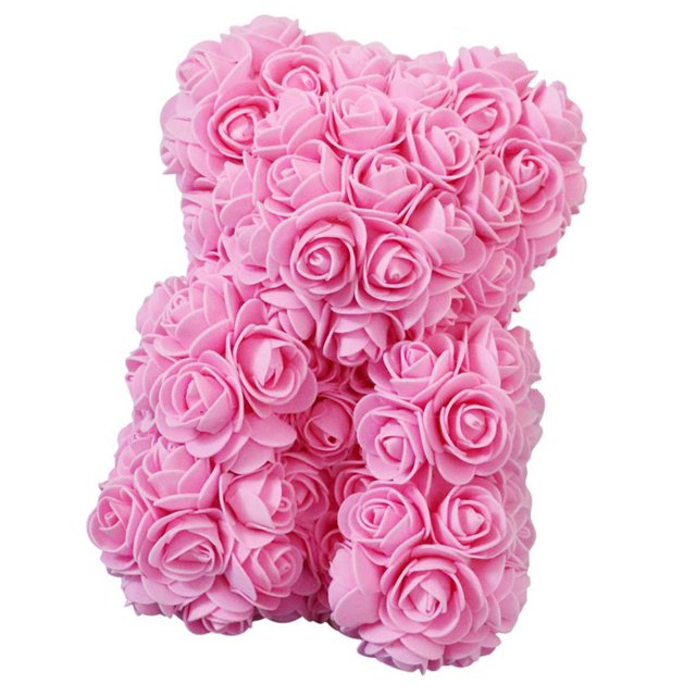 Rose Bear Flower Teddy Regalos románticos para el cumpleaños de la boda del Rosado Sunnimix Juguete del oso de peluche