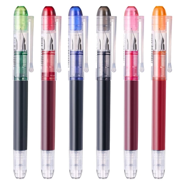 6 Piezas de Plumas EstilográFicas Desechables Multicolores, Utilizadas para Bocetos, Diarios, CaligrafíA, Suministros de Oficina de Escritura Suave