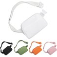 thumbnail image 1 of HAHDAXIA HVJCEZ Sacs Banane pour Femmes Hommes, Sac de Taille Mode Mini Bandoulière Ajustable pour Course, Randonnée et Voyage, Blanc, 8 Pouces X 5 Pouces X 2 Pouces, 1 of 6