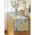 thumbnail image 5 of Table Runner 108 Inches Long for Kitchen Dining, Forsythia Flowers Dresser Scarf Farmhouse, Dining Table Decorations for Wedding/Parties, Spring Yellow Floral Hummingbird Blue Plaid 13 x 108 In, 5 of 8