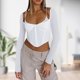 thumbnail image 5 of Top Corto Con Tirantes Camisa deportiva delgada para mujer Traje de calle sin espalda con ombligo expuesto (Blanco S) Ygjytge para Mujer Blanco T XXL, 5 of 6