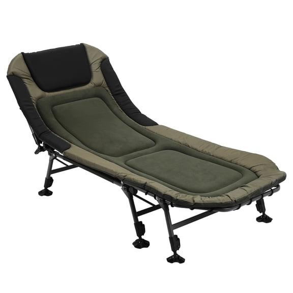 Qiyester 33in Wide Camping Cots with Carry Bag Adjustable Sleeping Cot Foldable Bed Holds Up To 397LBS Easy To Set Up for Home Office Nap And Outdoor Beach