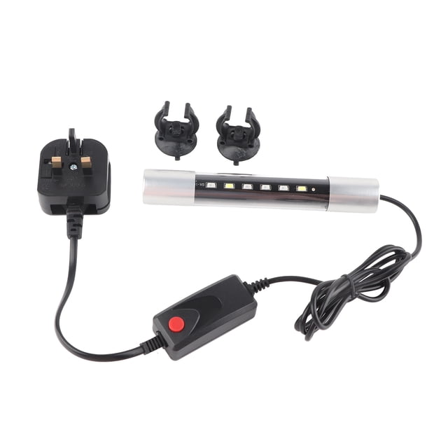 Luz LED para acuario, 3 modos de color, resistente al agua, 2 filas de cuentas, lámpara para acuario, tierra, agua, peces ornamentales, 220V, ZY-P18, enchufe del Reino Unido