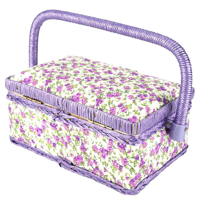 Household Sewing Basket,Fabric Craft Handmade Sewing Fabric Craft Sewing Basket Cloth Sewing Storage Box Elevated Design