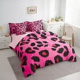 thumbnail image 3 of Castle Fairy Old Fashion Cheetah Print Twin Bedding Sets 7-Piece for Kids Teens Girls,Black Pink Leopard Print Bedding Comforter Set Microfiber,Dreamy Princess Breathable Sheet Sets, 3 of 8