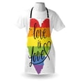 thumbnail image 4 of Pride Apron, LGBT Gay Lesbian Parade Love is Love Hand Writing Paint Strokes, Unisex Kitchen Bib with Adjustable Neck for Cooking Gardening, Adult Size, Multicolor, by Ambesonne, 4 of 4