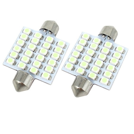- Unique Bargains 2 Pcs Car White 1210 24 SMD Bulb Dome Map Festoon Light Lamp DC 12V Internal