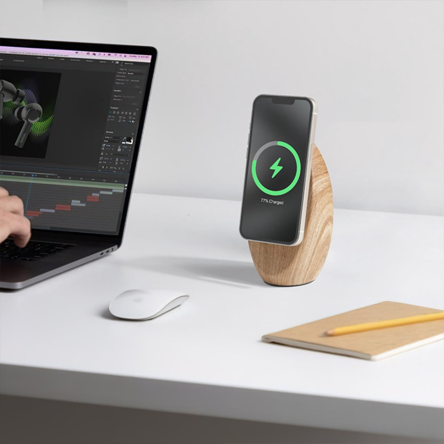 Magnetic Phone Stand with Wireless Charger, Creative Desktop Charging Dock and Phone Holder