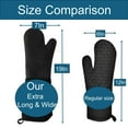 thumbnail image 5 of 2pcs Extra Long High Temp Oven Mitts, Heavy Duty Non-Slip Grip Mitts Heat Resistant, Black, 5 of 5
