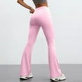 thumbnail image 4 of Flare Yoga Pants for Women Stretch High Waisted Tummy Control Bell Bottoms Leggings Comfy Casual Workout Bootcut Yoga Pants Pink M, 4 of 6
