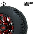 thumbnail image 2 of Hardcore Parts 10" Red/Black 'TEMPEST' Golf Cart Wheels and 205/50-10 (18"x8"-10) DOT rated Low Profile tires - Set of 4, includes Black 'SS' center caps and 1/2x20 Chrome lug nuts, 2 of 4