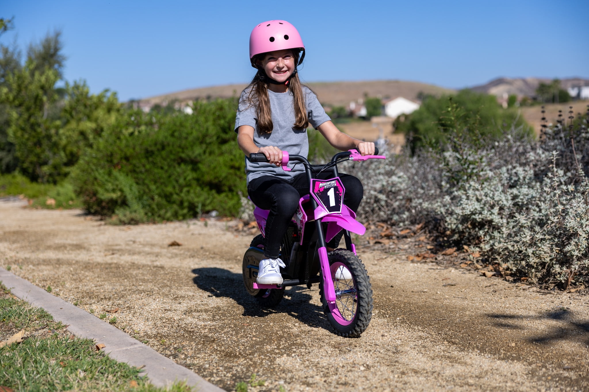 Adventure Force 12V Electric Dirt Bike, Kids Battery Powered Ride on, Ages 5 Years and up, Pink