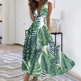 thumbnail image 2 of Robes pour Femmes, Robe Longue Portefeuille d'Été pour Femmes Couleurs Assorties Décontractée à Col en V Sans Manches Mignonne Longue, Robe d'Été Décontractée, 2 of 5