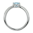 thumbnail image 3 of SuperJeweler 1 1/2 Carat Oval Shape Aquamarine and Halo Diamond Ring In Sterling Silver For Women, 3 of 6