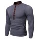 thumbnail image 4 of pstuiky camisetas de manga larga para hombre, Camiseta de manga larga con cuello alto falso de color liso para hombre, con múltiples botones y preimpregnación Tops de talla grande para hombre m, 4 of 5