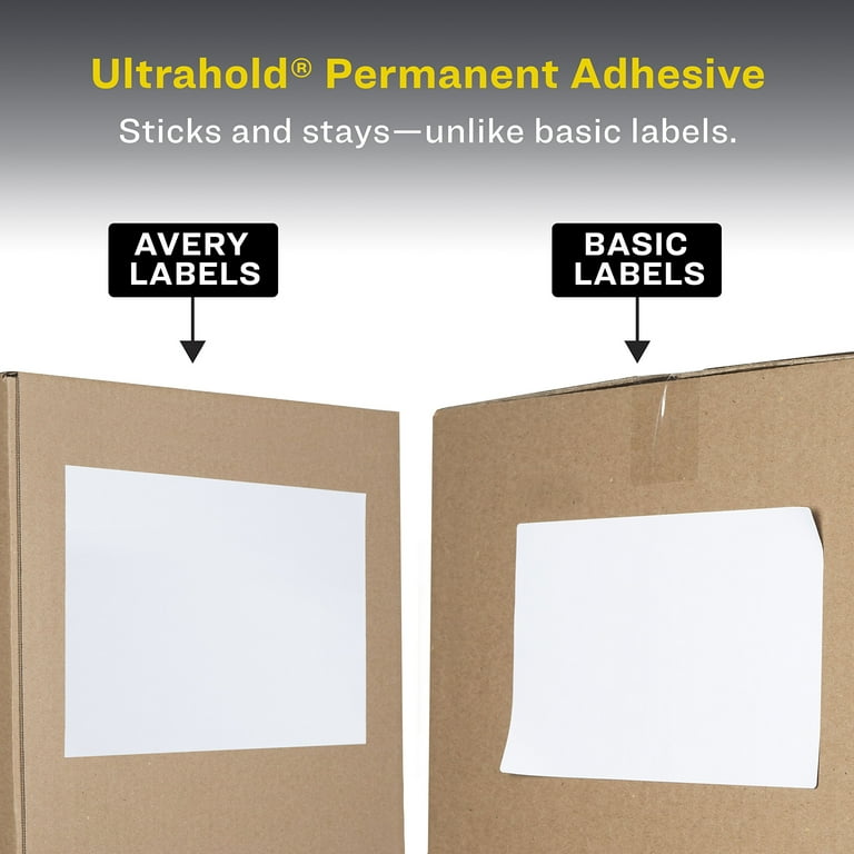 Avery Shipping Address Labels, Laser Printers, 200 Labels, Half Sheet Labels, Permanent Adhesive, TrueBlock (5126), White