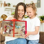JBeeCtrl Toy Vacuum Cleaner for Kids Vacuum Set that Really Works with Real Suction Pretend Play Housekeeping Toys for Toddler Cleaning Toy for girls 3 6 years-Pink
