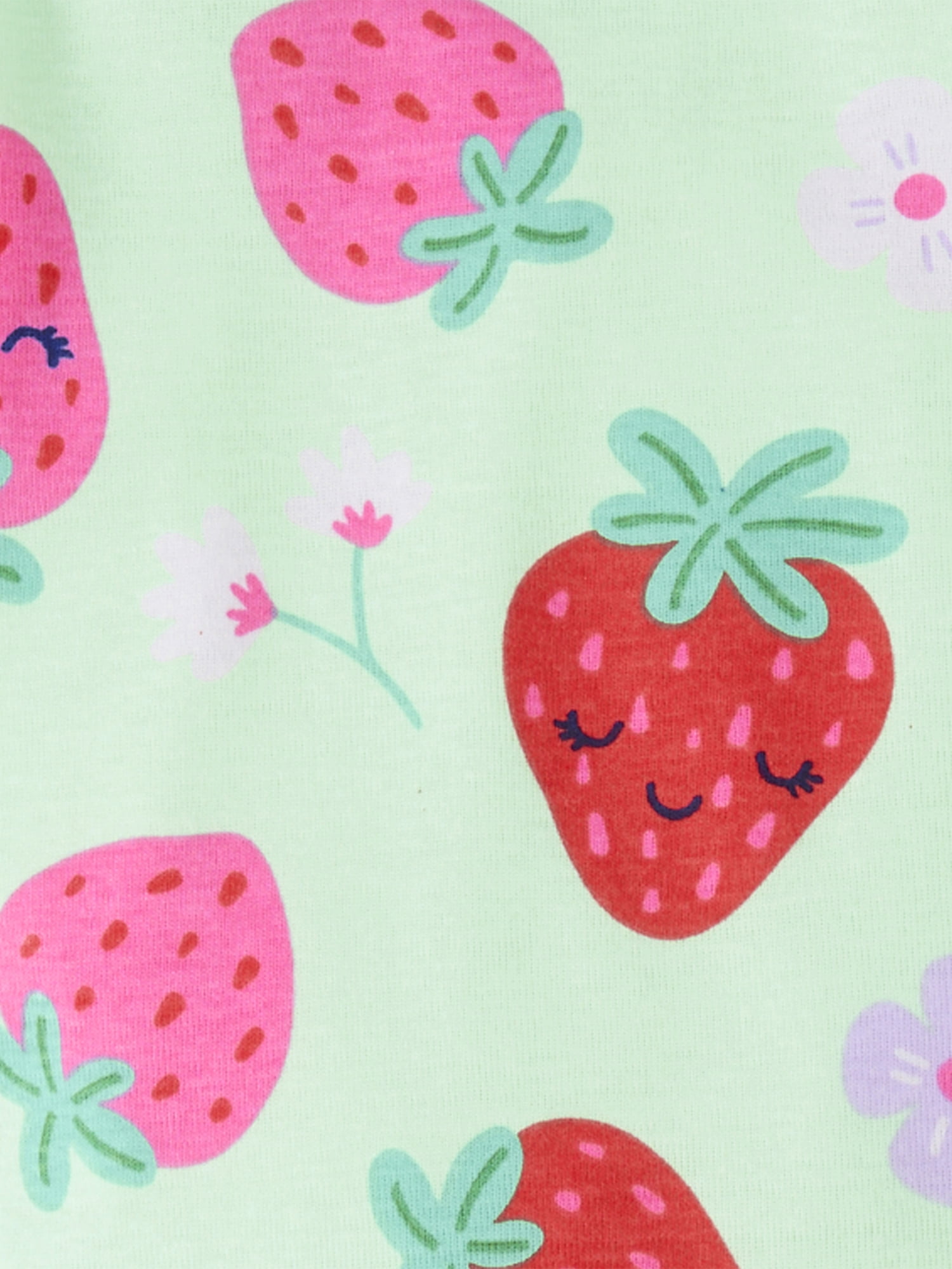 The Children's Place Baby & Toddler Girls Short Sleeve Strawberries Snug Fit PJ, Sizes NB-6T