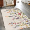 thumbnail image 3 of Watercolor Wildflowers Area Rug 4x6 Washable Rug Non Slip Farmhouse Botanical Flowers Herbs Large Area Rug Indoor Floor Carpet for Entryway Bedroom Kitchen Living Room Home Office Dining Room Nursery, 3 of 7