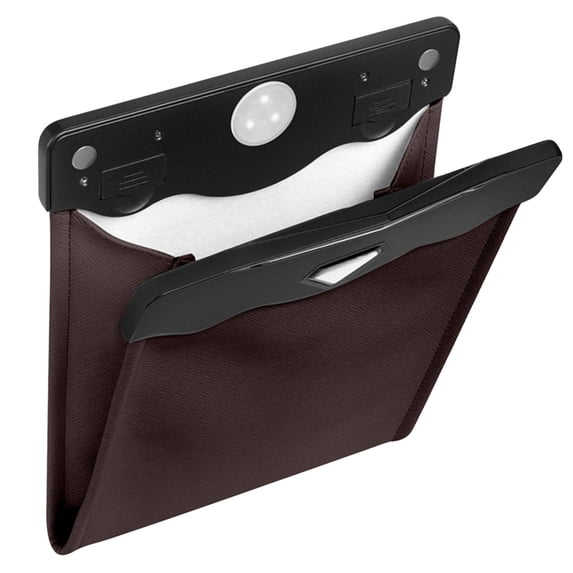 Smart LED Car Trash Can | Waterproof Trash Storage Bag | Leakproof Trash Can, Foldable Vehicle Trash Bin, Rubbish Container, PU Leather Garbage Bin