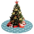 thumbnail image 3 of 48 Inch Christmas Tree Skirt – Velvet Plush Tree Mat, Soft Thickened Polyester with Red Ties, Single-Sided Printing, Available in 30in/36in/48in, Perfect for Holiday Xmas Tree Decoration, 3 of 7
