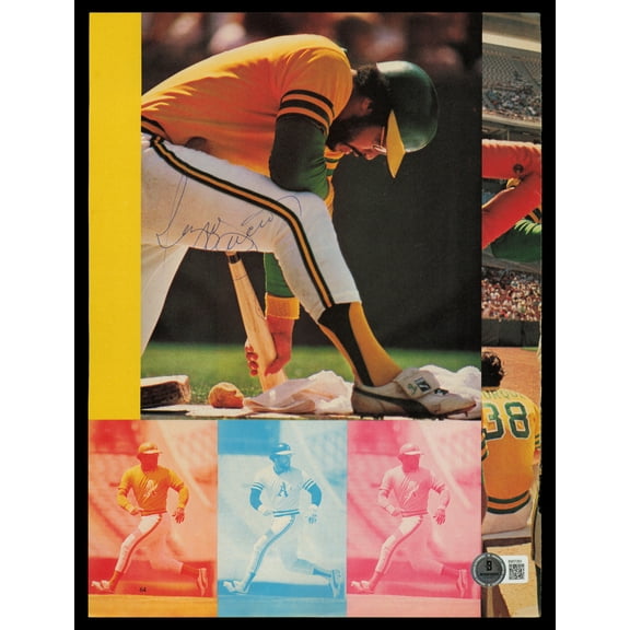 Reggie Jackson Autographed 8.5x11.5 Magazine Page Photo Oakland A's Vintage Signature Beckett BAS QR #BM37293