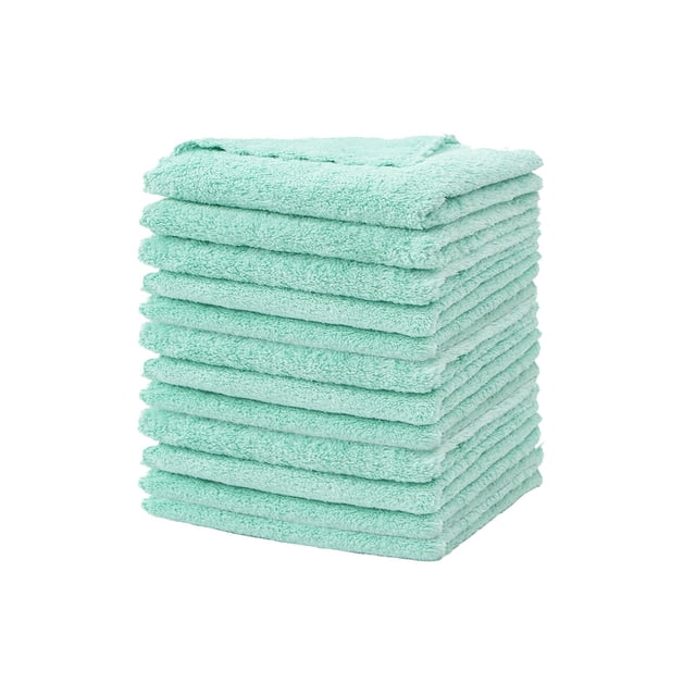 Toallas de Mano de Cocina Toalla Absorbente de Terciopelo Toalla de Plato,30x30cm Paño de Limpieza de Mesa de Ultrafibra Verde de Menta,Suministros de Limpieza de Cocina