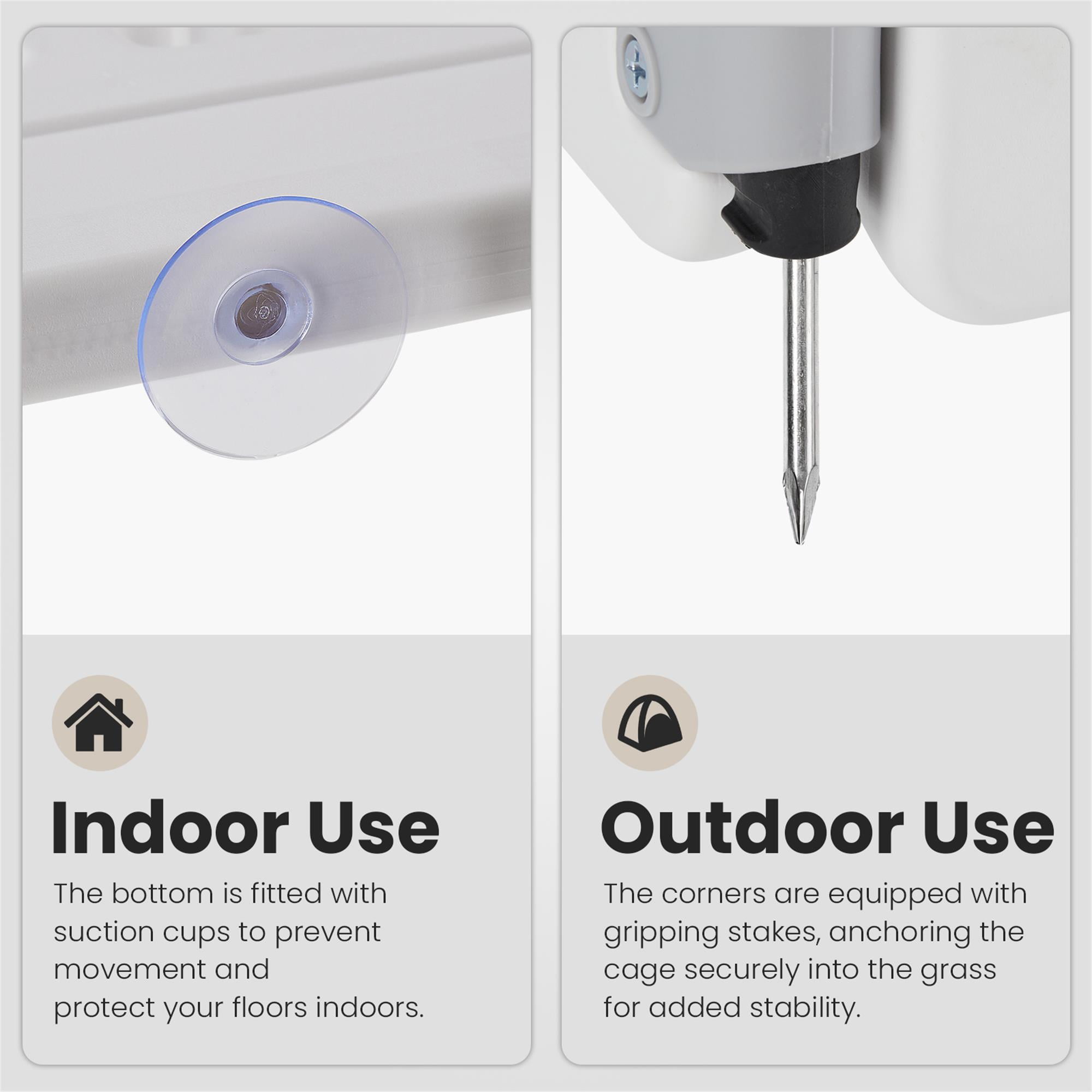 Pefilos 24" Dog Playpen 4-Panel Adjustable Folding Portable Pet Fence for Small to Medium Dogs Indoor Outdoor Use, White