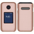 thumbnail image 2 of Case for Consumer Cellular Verve Snap Flip Phone, Nakedcellphone Slim Hard Shell Protector Cover with Grid Texture for for Z2336CC (aka Telstra Flip 4, Z2336T) - Rose Gold Pink, 2 of 7