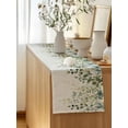 thumbnail image 5 of Table Runner 90 Inches Long for Kitchen Dining, Sage Green Dresser Scarf Farmhouse, Dining Table Decorations for Wedding/Parties, Eucalyptus Leaves 13 x 90 In, 5 of 8
