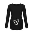 thumbnail image 2 of KIHOUT Maternity Clothes for Women Ladies Fashion Solid Color Heart Print Long Sleeve Pregnant Ladies Casual Clothe Top, 2 of 7