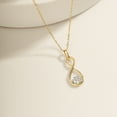 thumbnail image 3 of Cali Trove Diamond Floral Infinity Pendant Necklace 1/10 Ct in 10KT Solid Yellow Gold Fine Jewelry Gift, 3 of 7