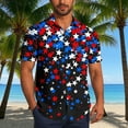 thumbnail image 2 of Men's 4th of July T-Shirt Turn-Down Collar Blouse Button Down V Neck Tops Independence Day Shirts Red White Blue Stars Graphic Tee Short Sleeve Top Summer Dress Shirt Trendy Casual 2025, 2 of 6