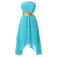 thumbnail image 2 of CHICTRY Kids Girls Bronzing Liturgical Praise Dance Costume Chiffon Sleeveless Asymmetrical Dance Dress, 2 of 5