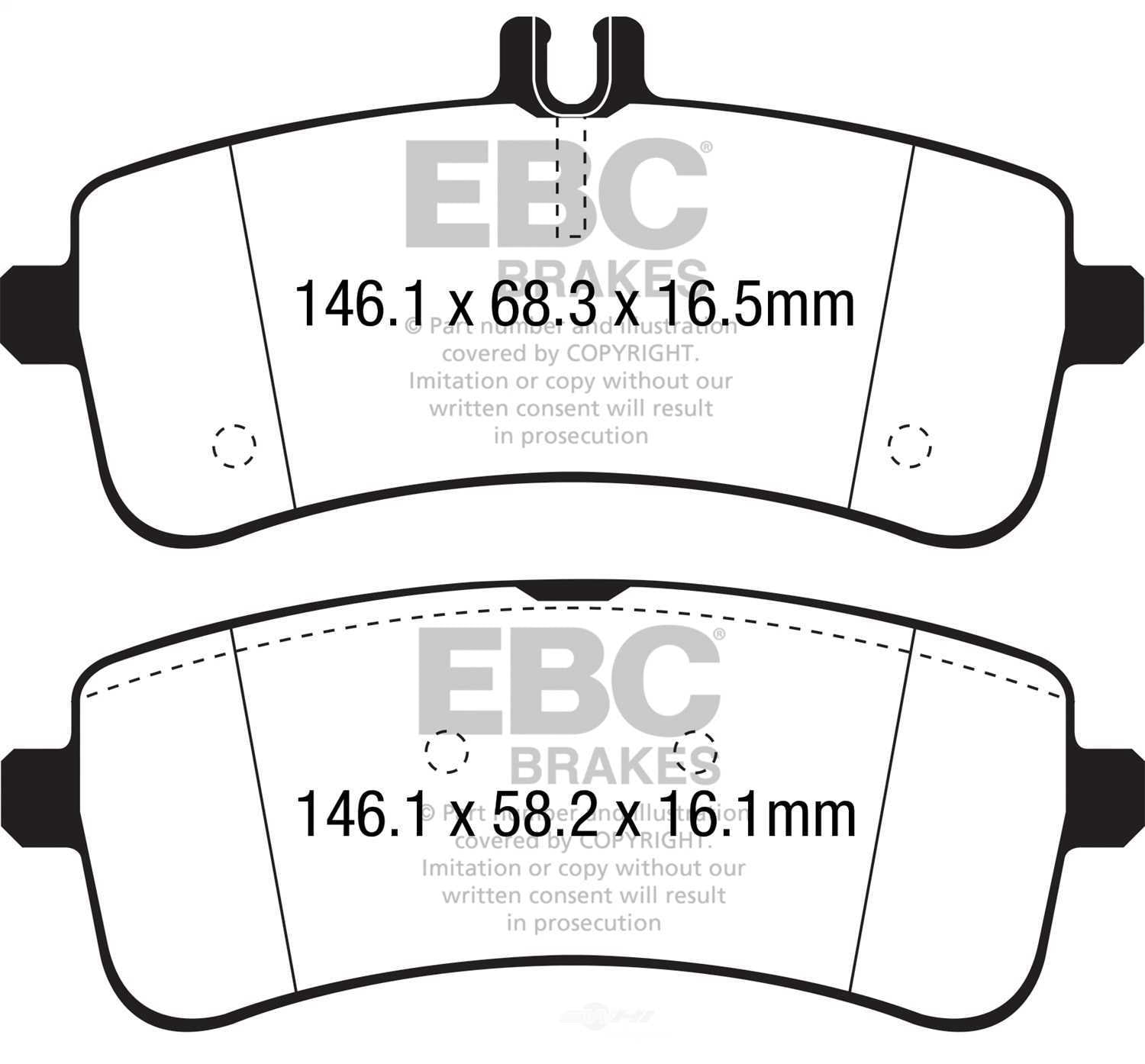 EBC Brakes Bluestuff NDX Trackday Brake Pad Set Fits select: 2014-2017 MERCEDES-BENZ S, 2016-2021 MERCEDES-BENZ AMG GT