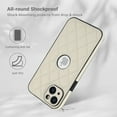 thumbnail image 2 of ELEHOLD for iPhone 12 Case, Soft PU Leather Slim Logo View Classic Luxury Elegant Thin Protective All-Around Shockproof Phone Case for iPhone 12,White, 2 of 7