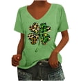 thumbnail image 3 of lcziwo Women's St. Patrick's Day Shirts Casual Cotton Comfy U Neck Lucky Clover Graphic Tee Tops 2025 Summer Short Sleeve Irish Shirt Green L Limited Time Sale, 3 of 5