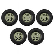 Honza LCD Display Digital Thermohygrometer, Humidity Meter Gauge, Silver (5 Pack)