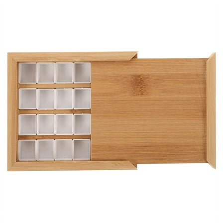 Wooden Watercolor Palette Box Portable Travel Paint Tray