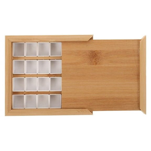 Wooden Watercolor Palette Box Portable Travel Paint Tray
