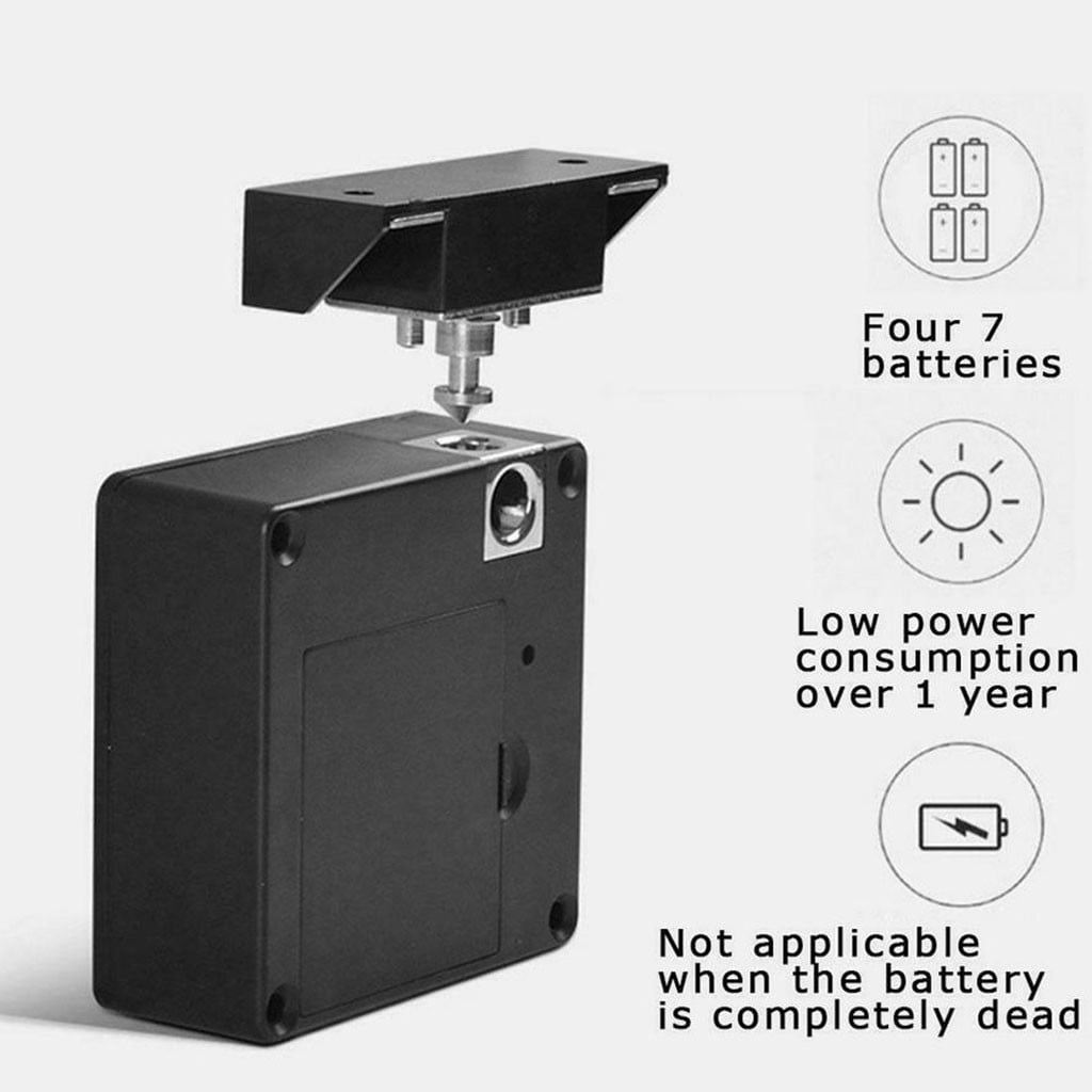 Pedty 1 Set Of Hidden Drawer Locks (1 X Lock Body, 1 X Lock, 2 X Cards, 2 X Keychains, 1,Drawer Induction DIY Hidden Wardrobe RFID Cabinet Lock Digital Smart Tools & Home Improvement