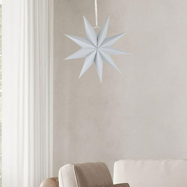 Adorno colgante de estrella grande 3D, decoración navideña creativa, decoración colgante de estrella grande de 30 cm para vacaciones de cumpleaños Gris