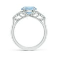 thumbnail image 2 of Angara Natural 2.3 Ct. Aquamarine with Diamond Classic Ring in 14K White Gold for Women (Ring Size: 3.5), 2 of 10