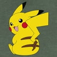 thumbnail image 2 of Junior's Pokemon Pikachu Sitting Portrait  Festival Muscle Graphic Tee Pine Green Heather 2X Large, 2 of 4