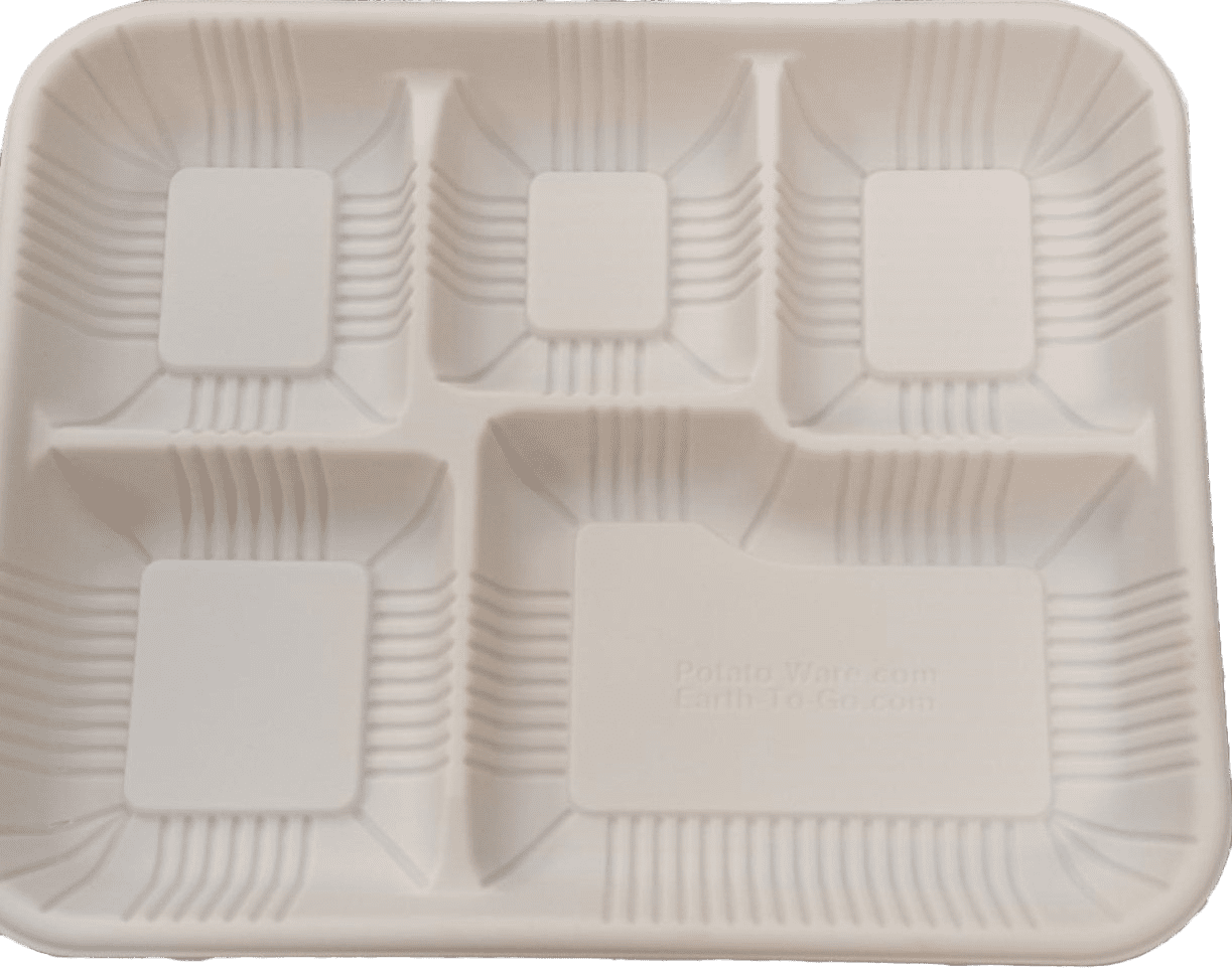 Grusce Divided Serving Tray with Lid with 4 Compartments Snackle